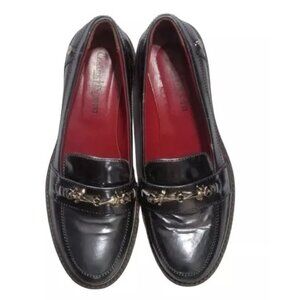 Cesare Paciotti Women's Black Loafer with Buckle Size 5.5